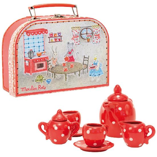 Moulin Roty Ceramic Tea Set (Red)