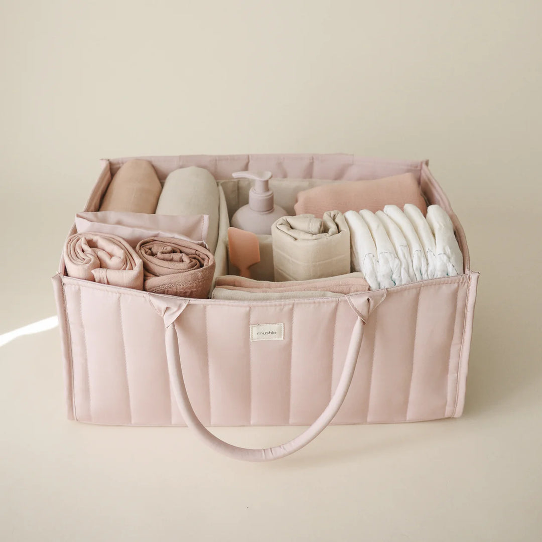 Mushie Diaper Caddy (Blush)