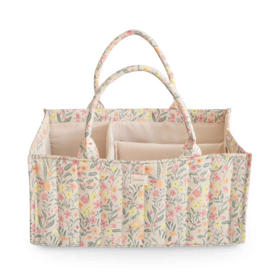 Mushie Diaper Caddy (Pastel Blooms)