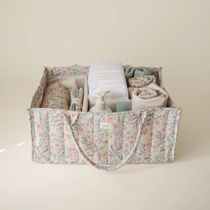 Mushie Diaper Caddy (Pastel Blooms)