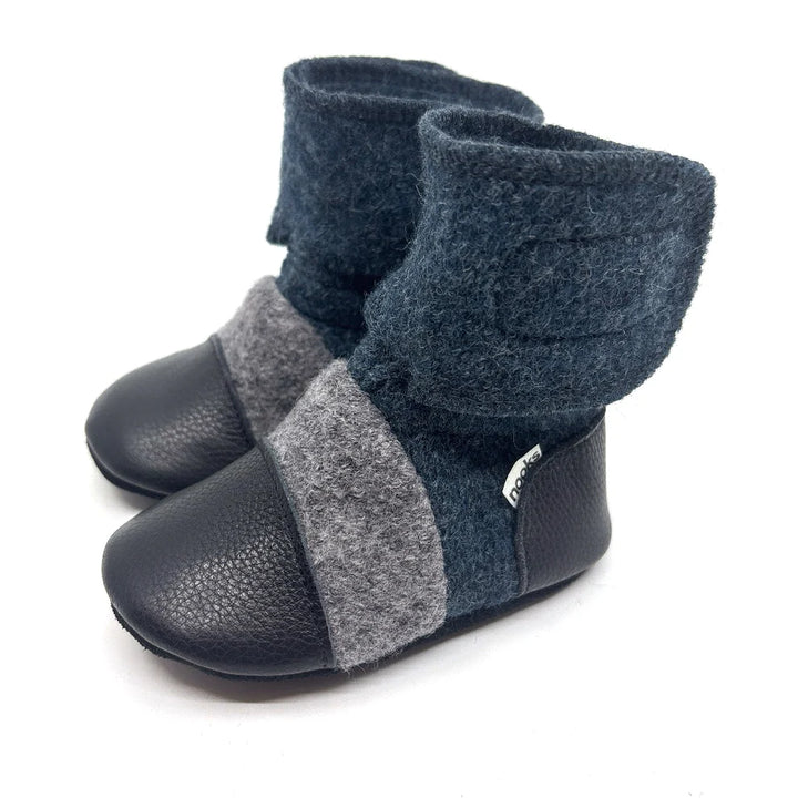 Nooks Design Felted Wool Booties (Granite)