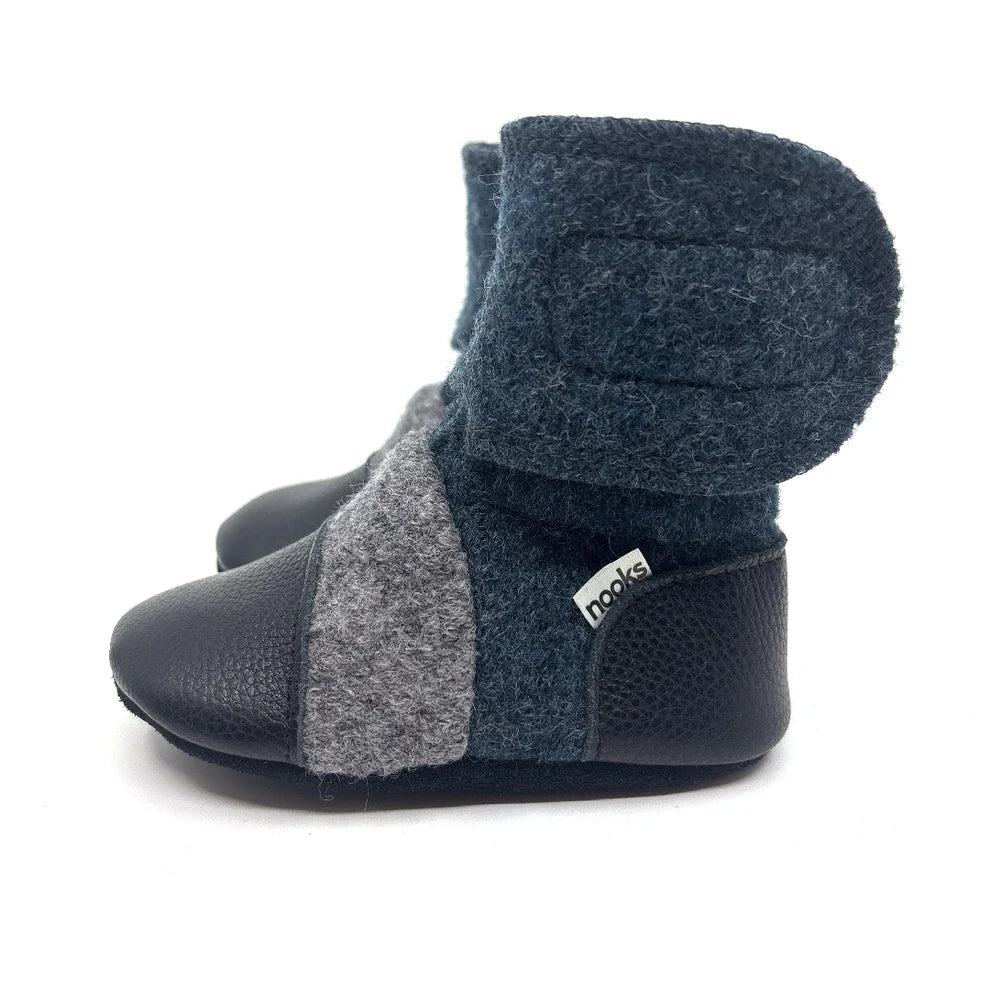 Nooks Design Felted Wool Booties (Granite)