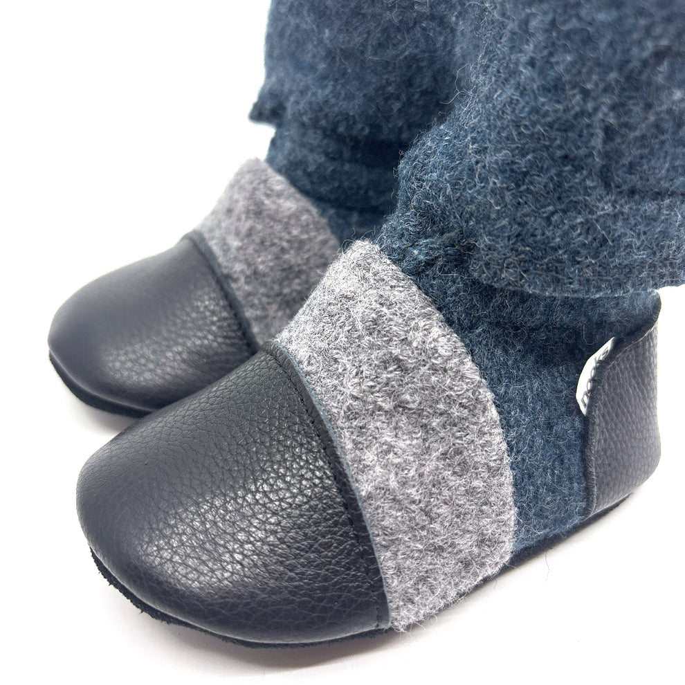 Nooks Design Felted Wool Booties (Granite)