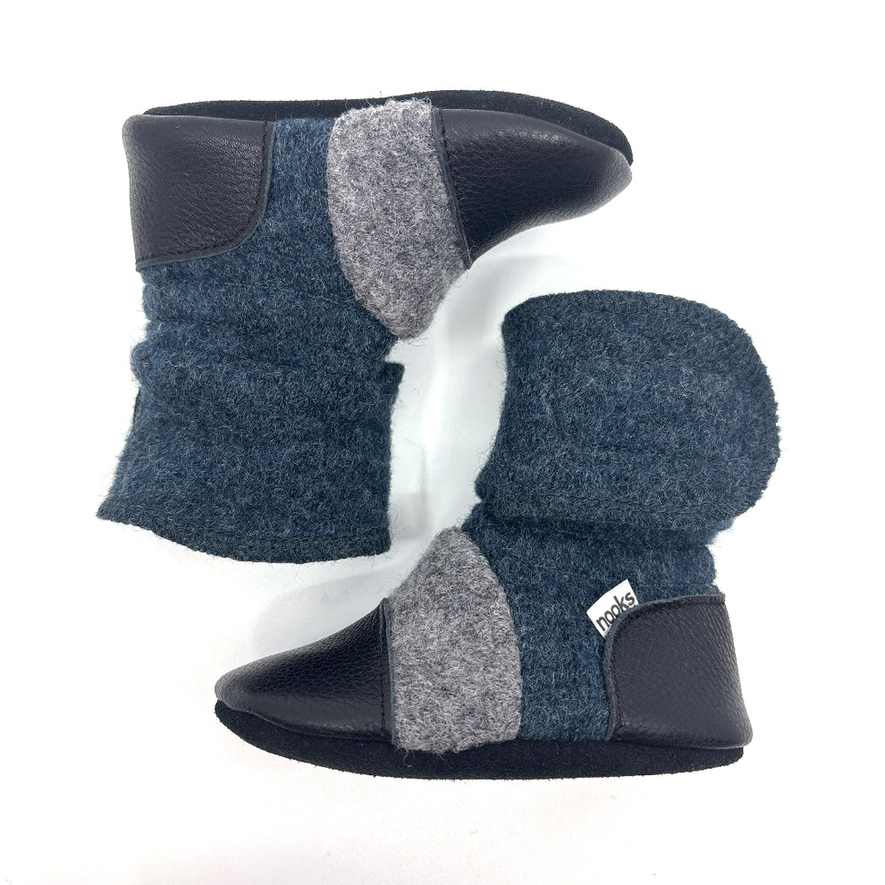Nooks Design Felted Wool Booties (Granite)