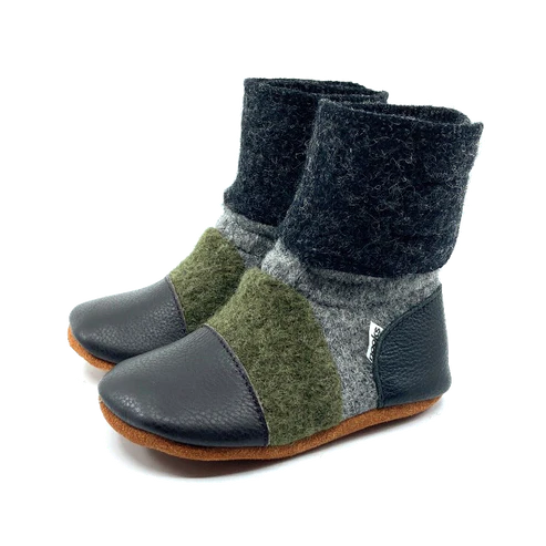 Nooks Design Felted Wool Booties (Kelp)
