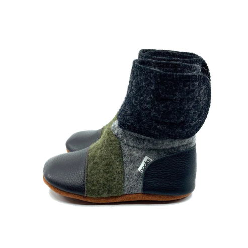 Nooks Design Felted Wool Booties (Kelp)