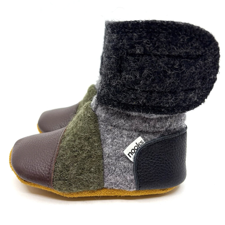 Nooks Design Felted Wool Booties (Kelp)