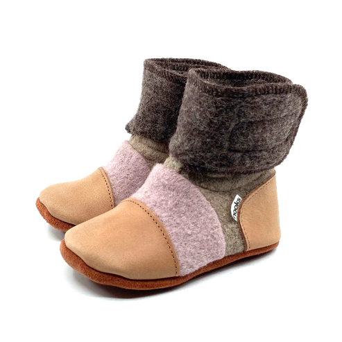 Nooks Design Felted Wool Booties (Neapolitan)