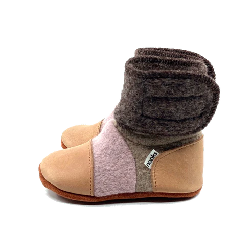 Nooks Design Felted Wool Booties (Neapolitan)