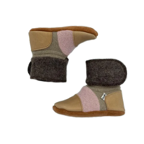 Nooks Design Felted Wool Booties (Neapolitan)