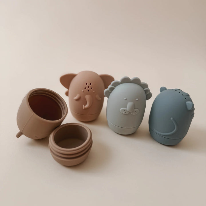 noüka Animals Bath Toys (Soft Safari)