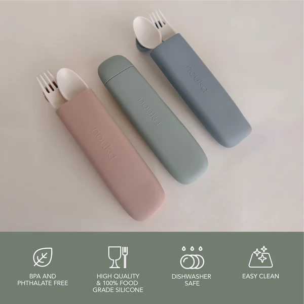 noüka Reusable Utensil Set & Carry Case (Wave)