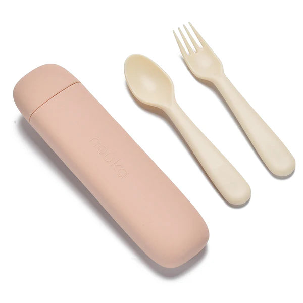 noüka Reusable Utensil Set & Carry Case (Soft Blush)
