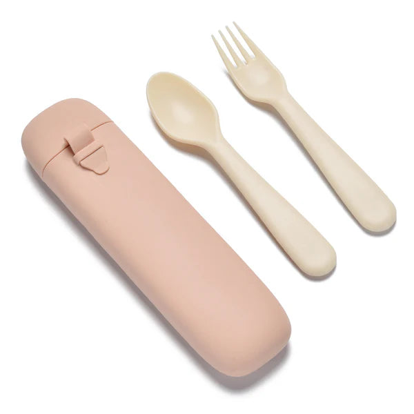 noüka Reusable Utensil Set & Carry Case (Soft Blush)