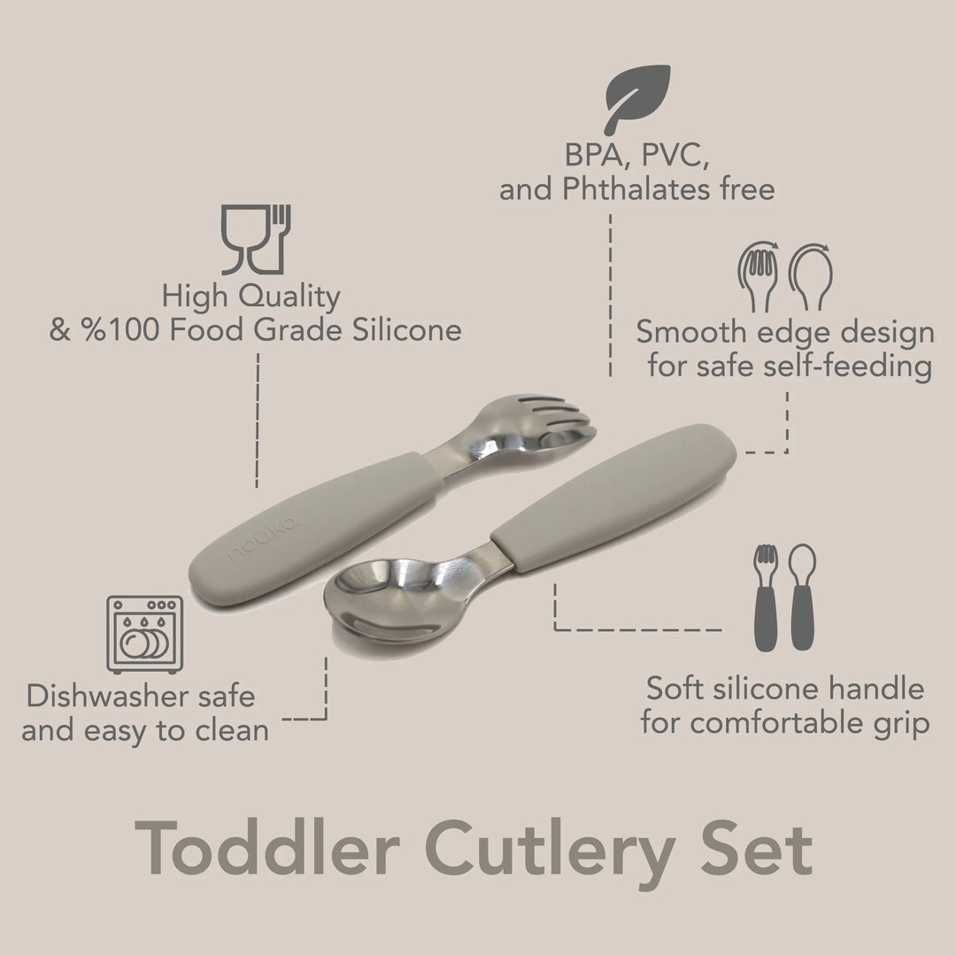 noüka Toddler Cutlery Set (Soft Blush)