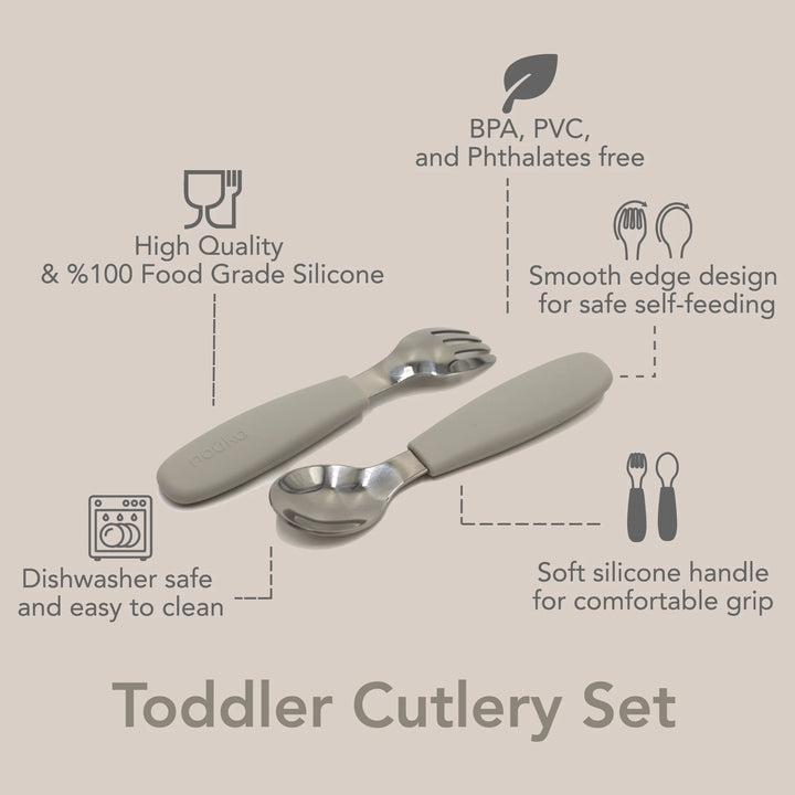 noüka Toddler Cutlery Set (Soft Blush)