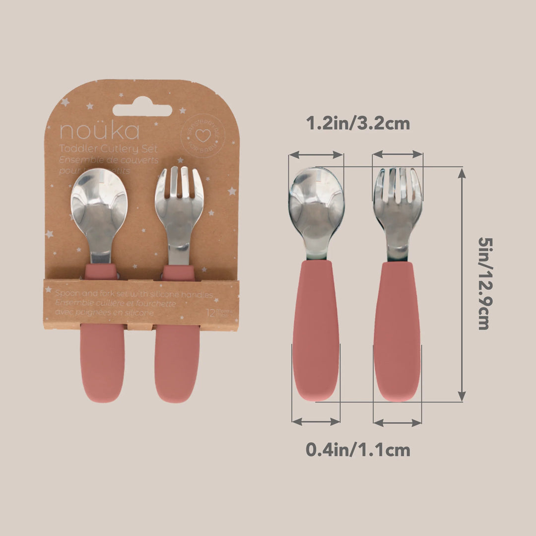 noüka Toddler Cutlery Set (Soft Blush)
