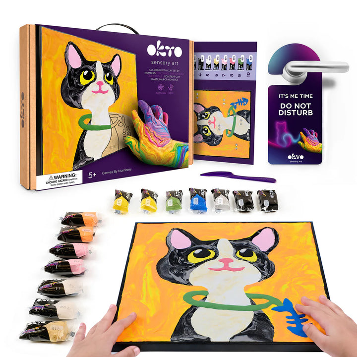 Okto Colouring With Clay By Numbers (Cat)
