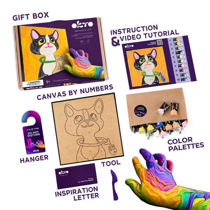Okto Colouring With Clay By Numbers (Cat)