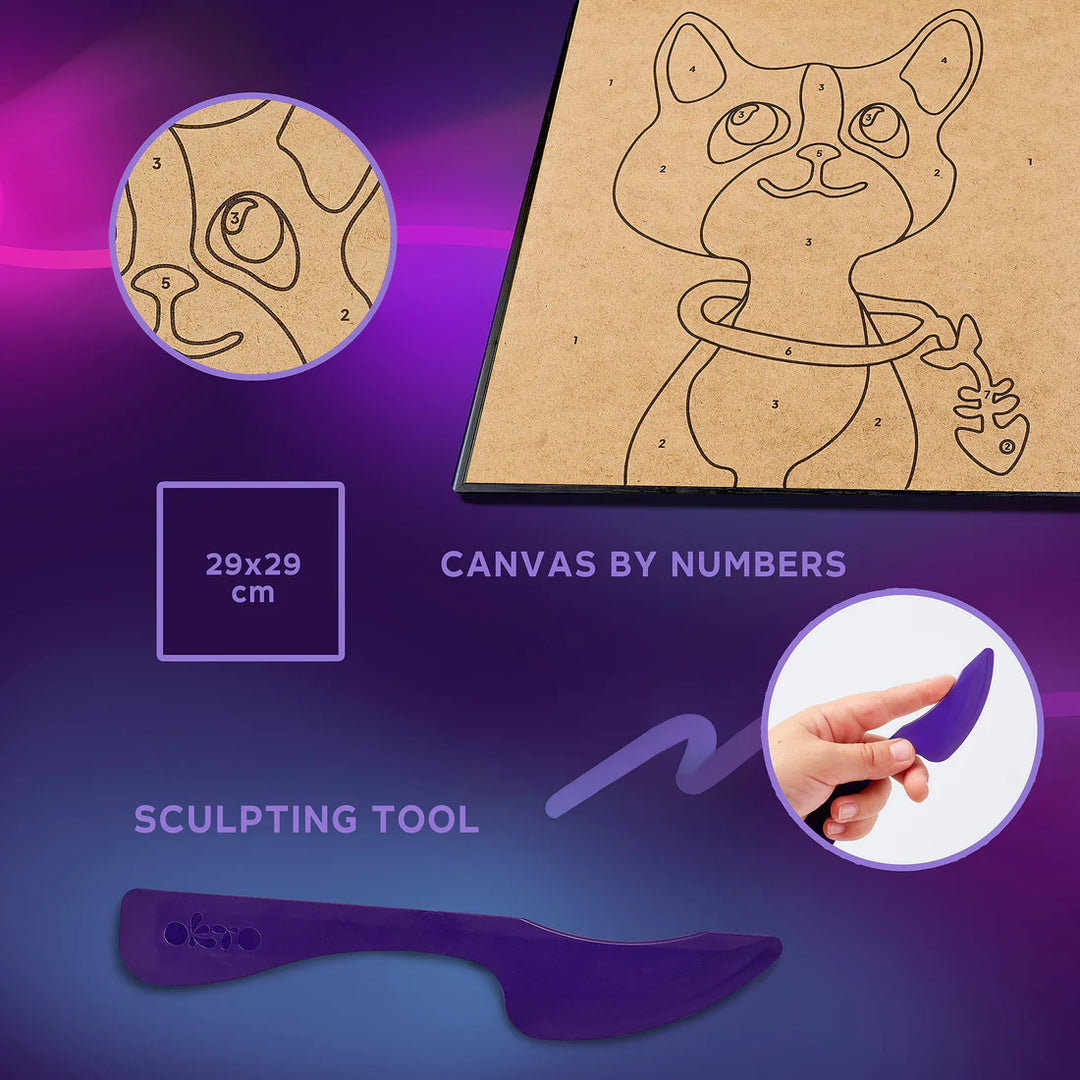 Okto Colouring With Clay By Numbers (Cat)