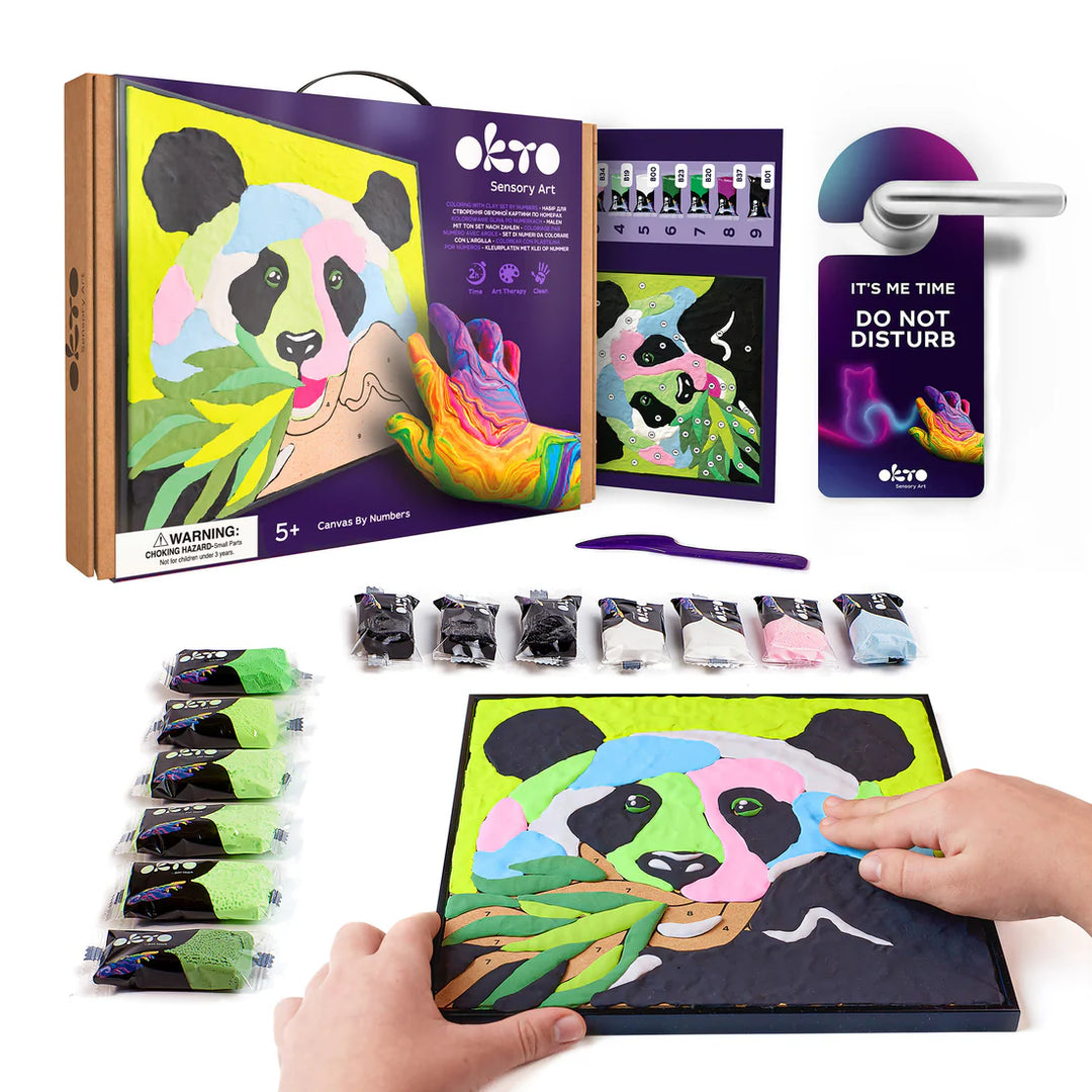 Okto Colouring With Clay By Numbers (Panda)