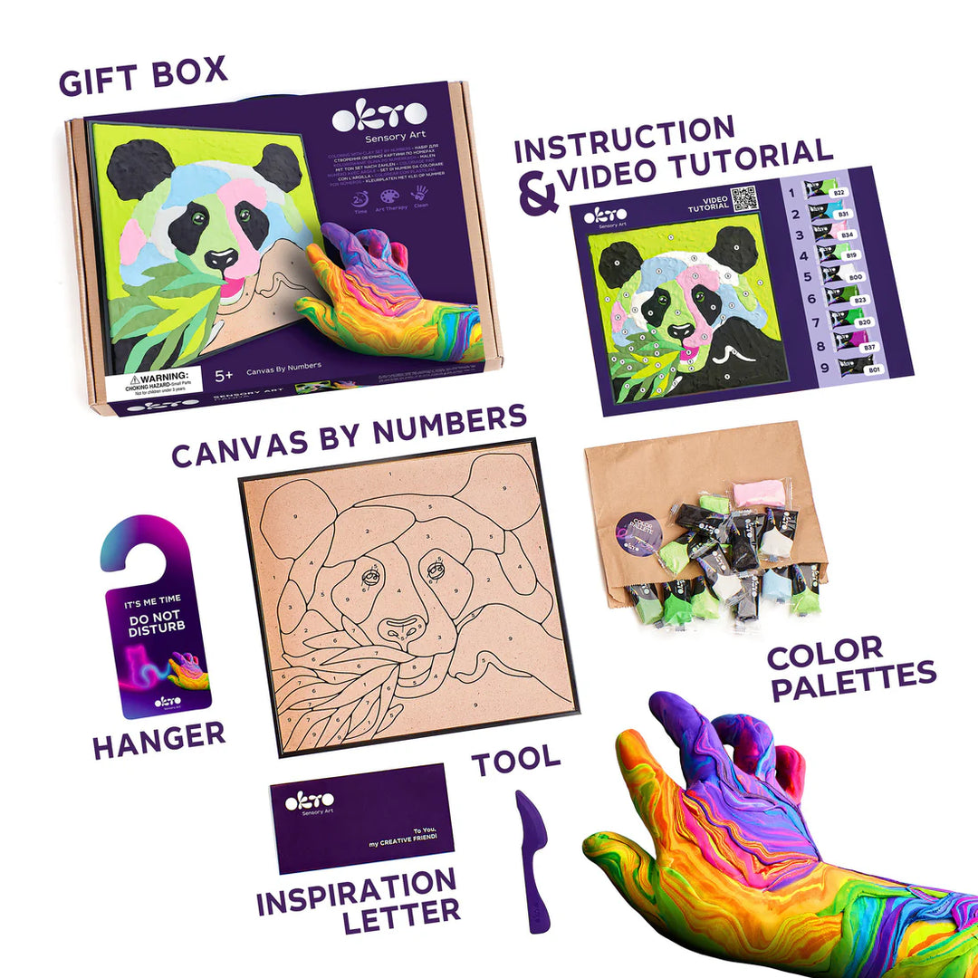 Okto Colouring With Clay By Numbers (Panda)
