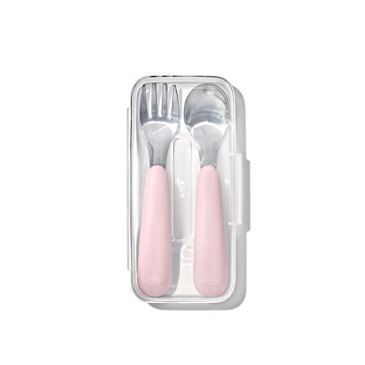 Oxo Tot On-the-Go Fork and Spoon Set (Blossom)