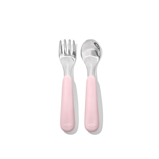 Oxo Tot On-the-Go Fork and Spoon Set (Blossom)