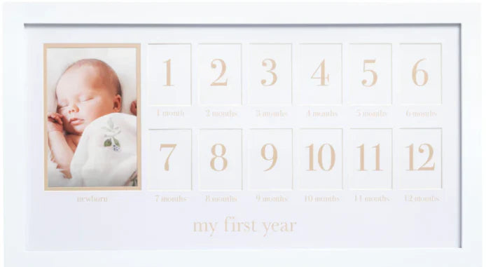 Pearhead My First Year Photo Frame (Beige Mat)