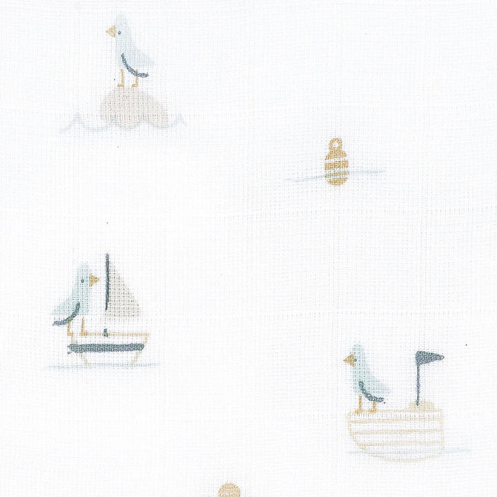 Perlimpinpin Cotton Muslin Single Swaddle (Boats)
