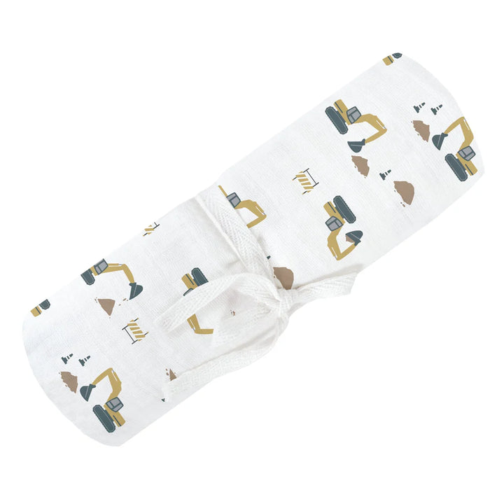 Perlimpinpin Cotton Muslin Single Swaddle (Excavators)