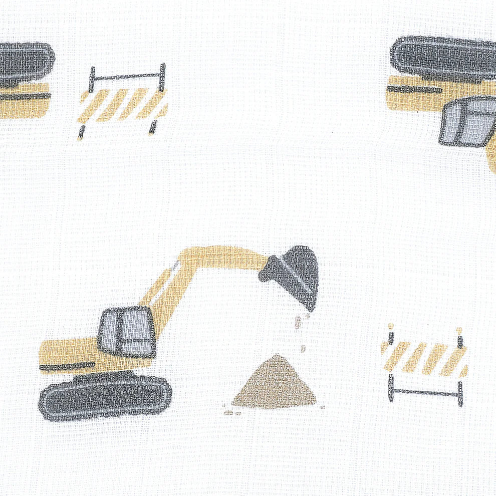 Perlimpinpin Cotton Muslin Single Swaddle (Excavators)