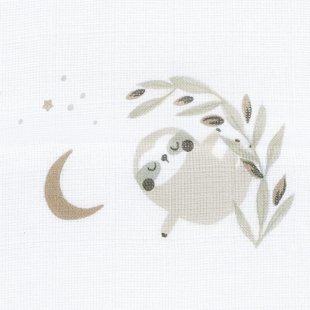 Perlimpinpin Cotton Muslin Single Swaddle (Sloths)