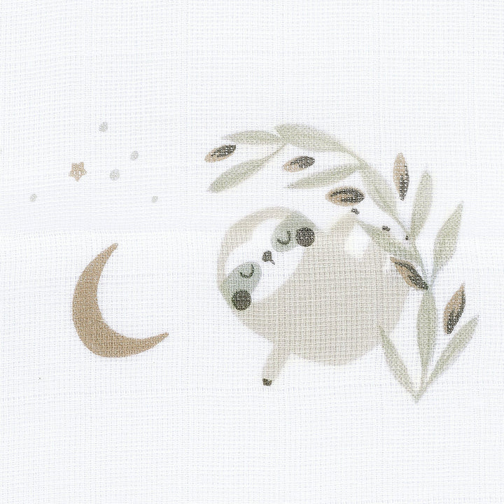 Perlimpinpin Cotton Muslin Single Swaddle (Sloths)