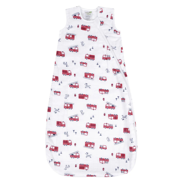 Perlimpinpin Cotton Muslin Sleep Bag 0.7 TOG (Fire Trucks)