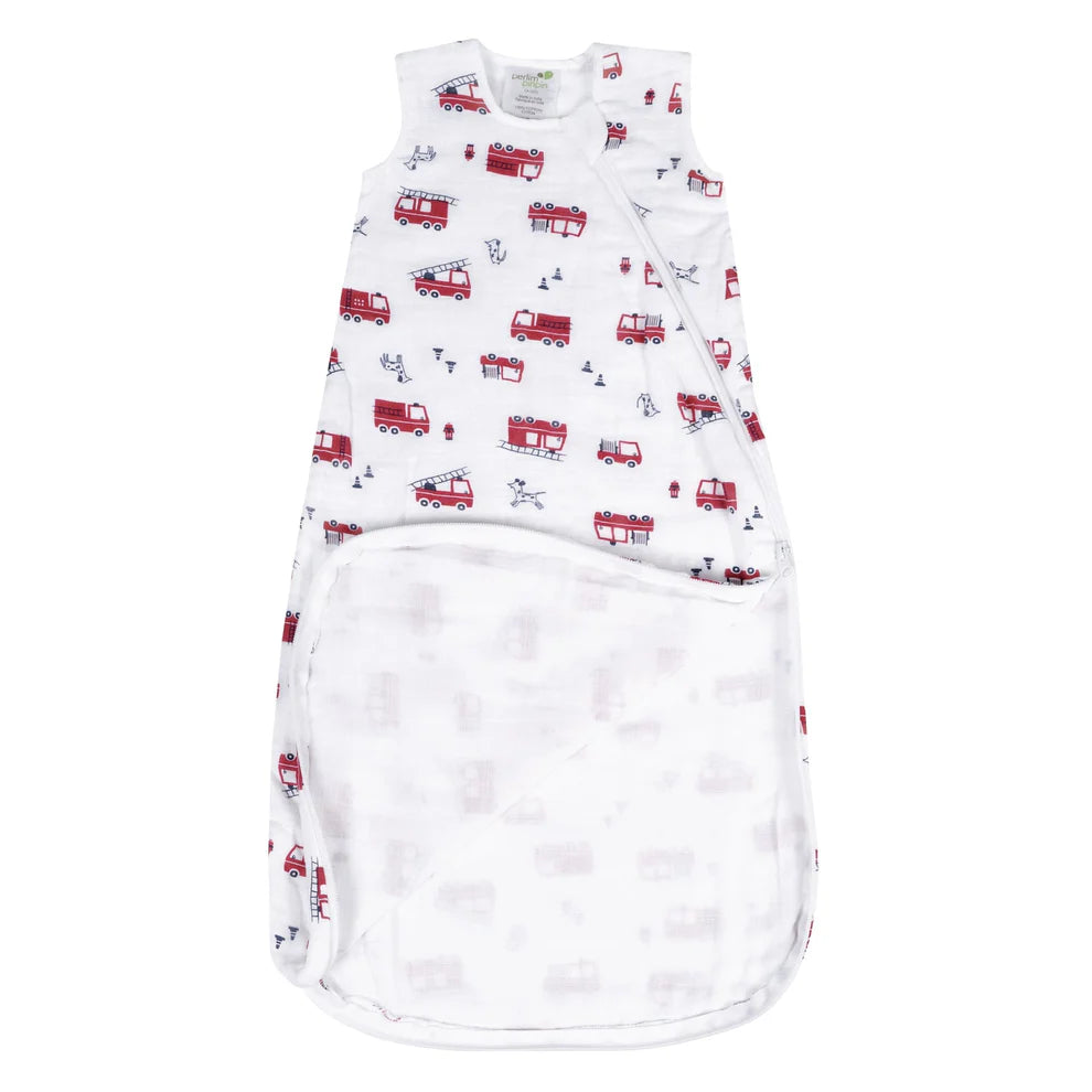 Perlimpinpin Cotton Muslin Sleep Bag 0.7 TOG (Fire Trucks)