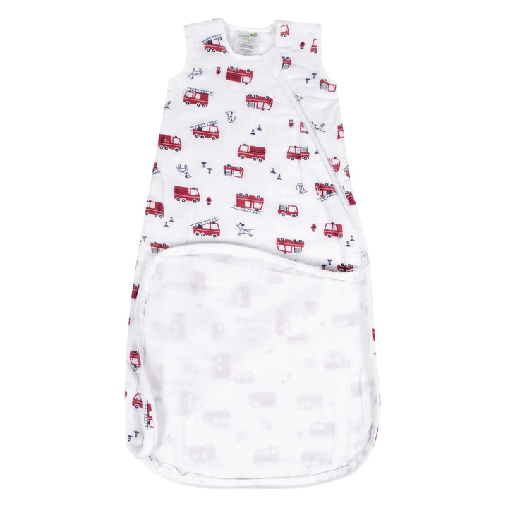Perlimpinpin Cotton Muslin Sleep Bag 0.7 TOG (Fire Trucks)