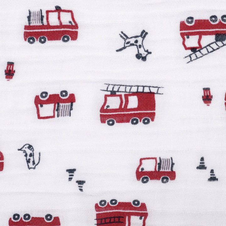 Perlimpinpin Cotton Muslin Sleep Bag 0.7 TOG (Fire Trucks)
