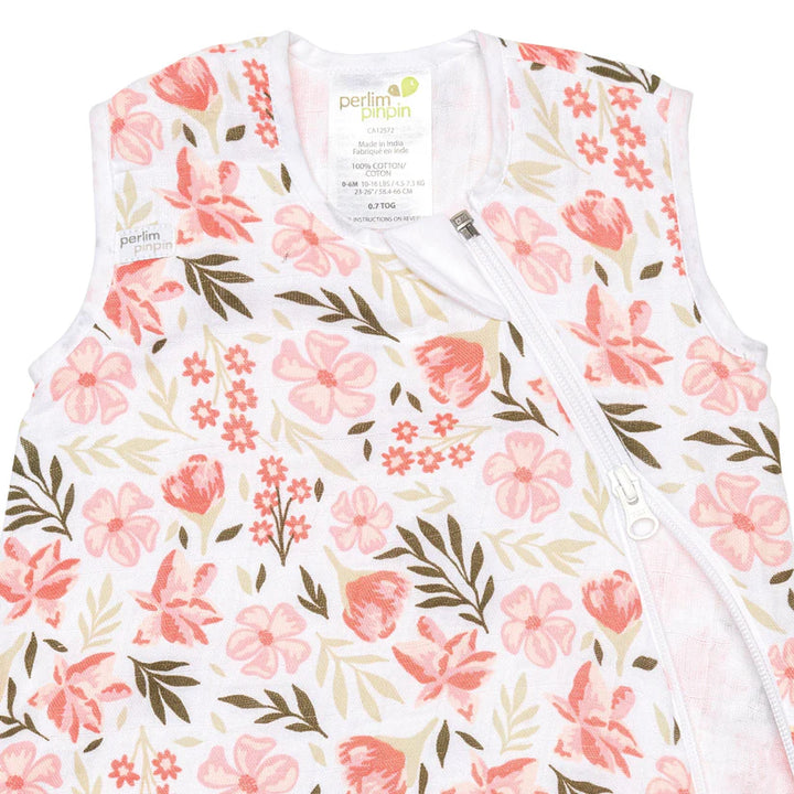 Perlimpinpin Cotton Muslin Sleep Bag 0.7 TOG (Flowers by Rachel Lyon)