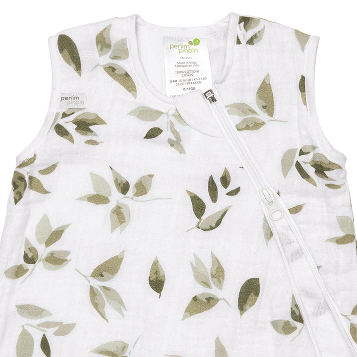 Perlimpinpin Cotton Muslin Sleep Bag 0.7 TOG (Leaves)