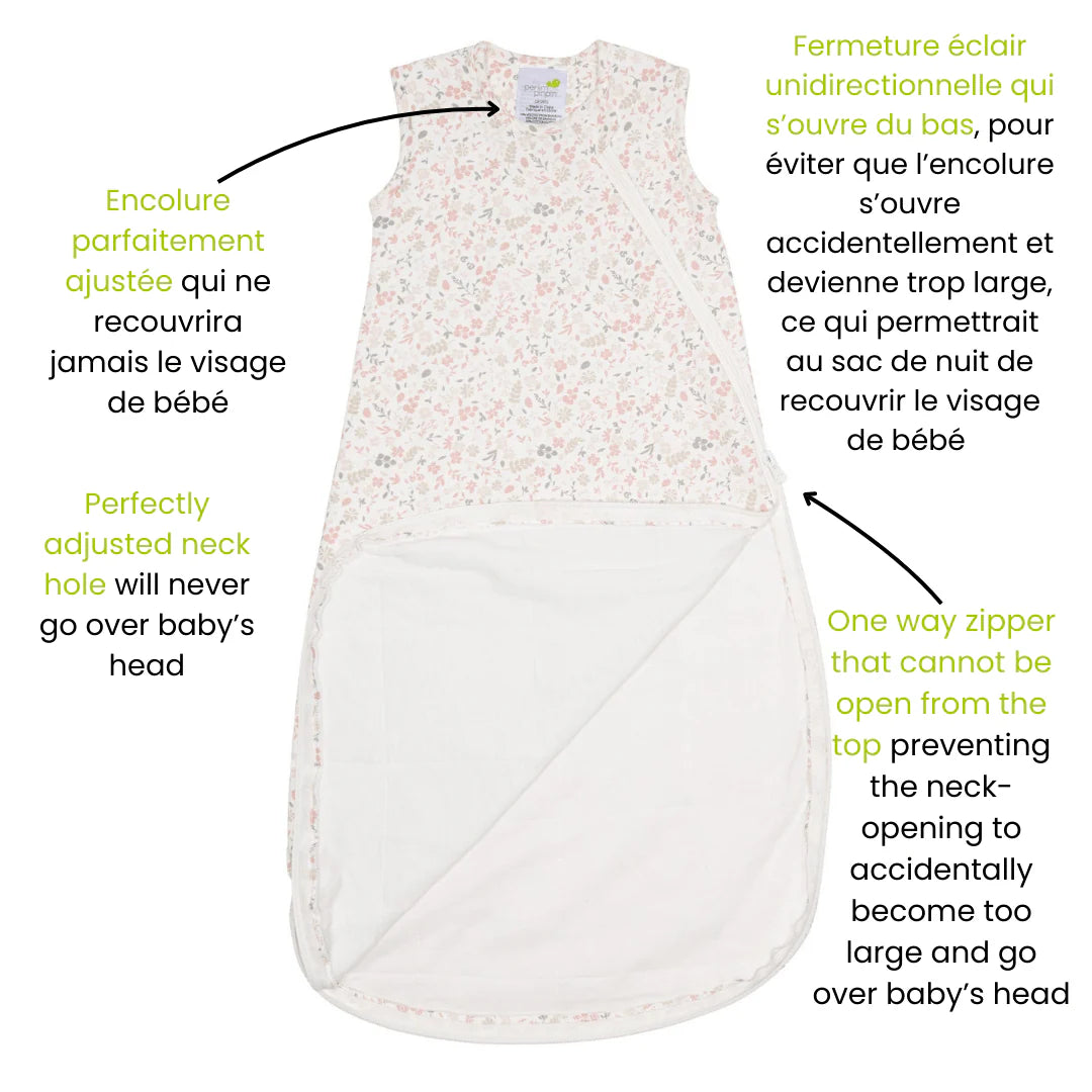 Perlimpinpin Quilted Bamboo Sleep Bag 1 TOG (Meadow)