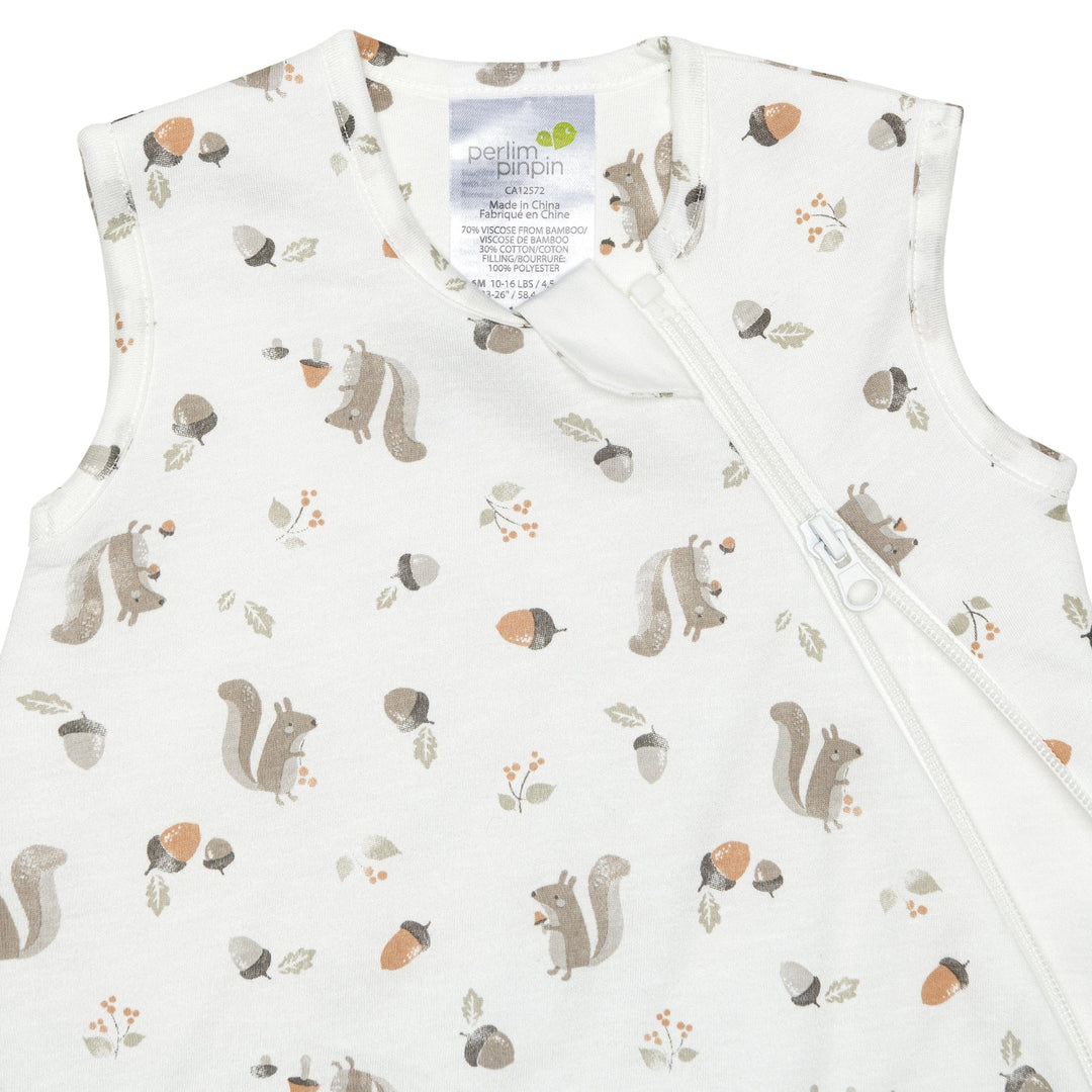 Perlimpinpin Quilted Bamboo Sleep Bag 1 TOG (Squirrels)