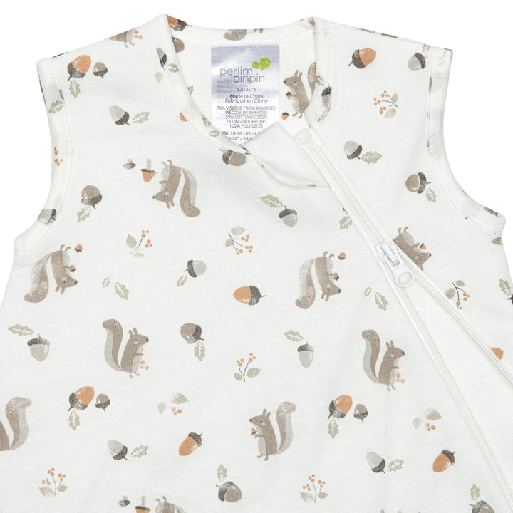 Perlimpinpin Quilted Bamboo Sleep Bag 1 TOG (Squirrels)