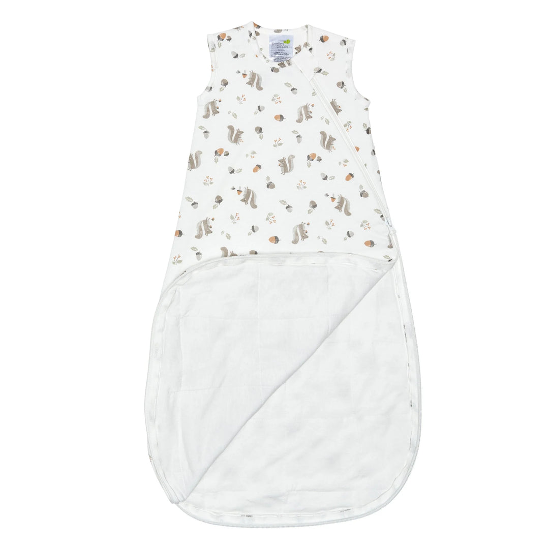Perlimpinpin Quilted Bamboo Sleep Bag 1 TOG (Squirrels)