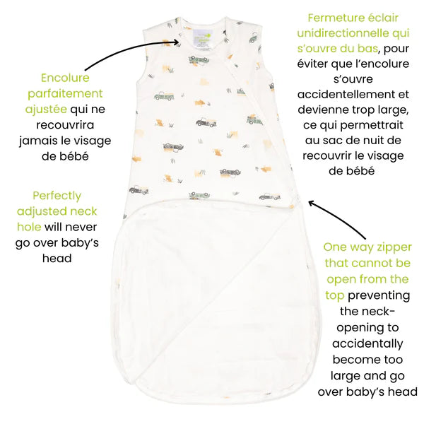 Perlimpinpin Quilted Bamboo Sleep Bag 1 TOG (Wheat)