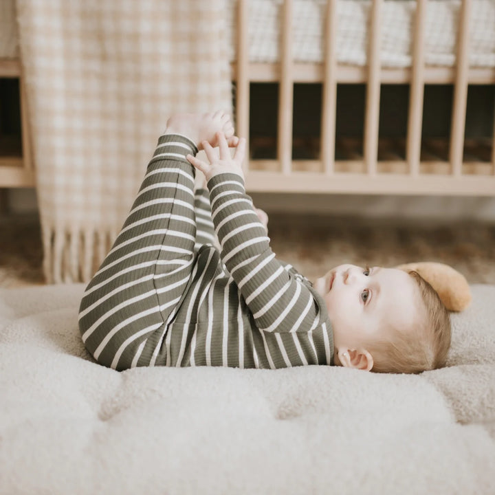 Petit Lem 30Q01 Modal Ribbed Sleeper (Farm Green Stripe)