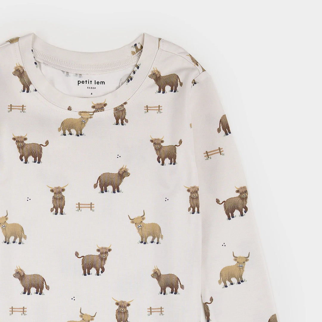 Petit Lem 32Q36 PJ Set (Highland Cow)