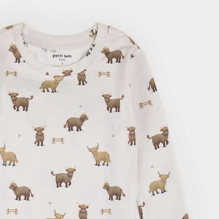 Petit Lem 32Q36 PJ Set (Highland Cow)