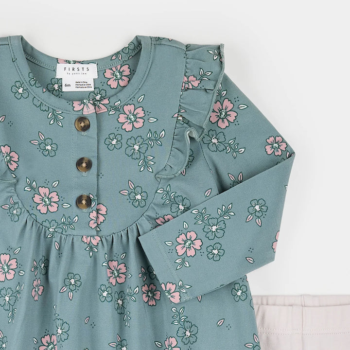 Petit Lem 35E21 Dress &amp; Leggings Set (Autumn Bouquet)