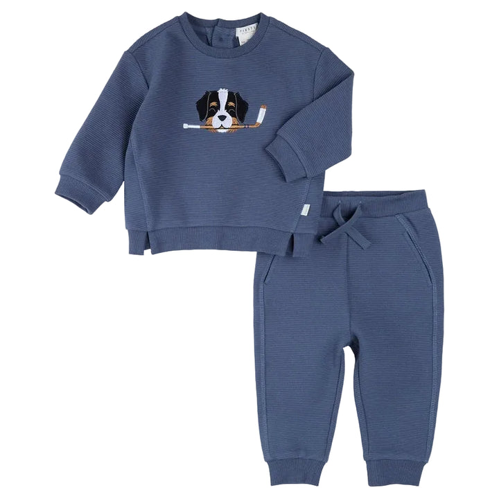 Petit Lem 36E26 Sweatshirt &amp; Leggings Set (Hockey Dog)